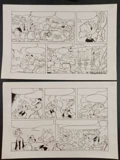 Autori Disney | Autori Disney - 2x Tavole Originali "Paperino e i Predoni della Pietra" | Catawiki