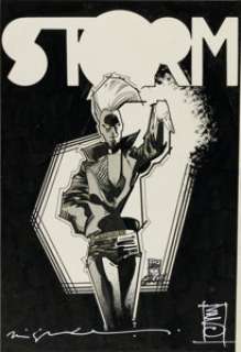 Bill Sienkiewicz et Chris Wozniak - Mohawk Storm Signed Commission Illustration Originale (Marvel, 1984). Bill Sienkiewicz and Chris Wozniak