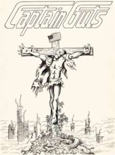 Larry Welz - Captain Guts #2 Inside Back Cover Original Art (The Print Mint, 1970)....