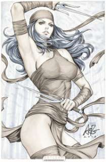 Marvel Artist - Stanley "Artgerm" Lau Imagine FX Presents Comic Artist Cover Elektra Original Art (2013)....