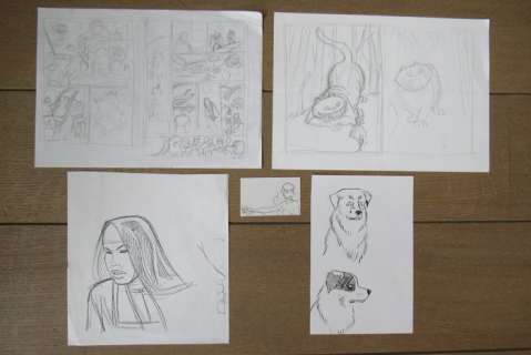 Berthet, Philippe | Berthet, Philippe - 5x Schetstekening - Pin-up & andere reeksen | Catawiki