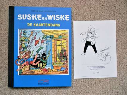 Paul Geerts | Suske en Wiske - De Kaartendans (genummerd H.C.) + fraaie pentekening van Paul Geerts - Cartonné - EO - (2000) | Catawiki