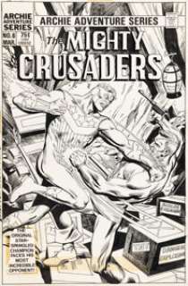 Buckler, Rich - Rich Buckler and Ricardo Villagran The Mighty Crusaders #6 Shield Cover Original Art (Archie, 1984)....