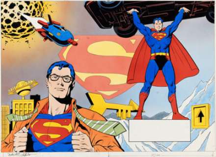 Dave Gibbons | Superman Annual 1983 Double Page Illustration Original Art (Egmont UK, 1983).... | Heritage
