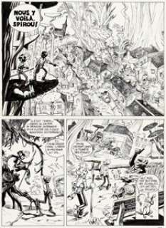 Yoann - Spirou, Alerte aux Zorkons #51 Half Splash Page 22 Original Art (Dupuis, 2010).