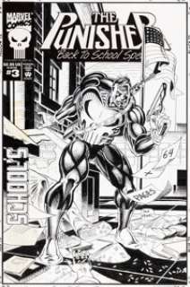 Dave Hoover Punisher Back to School Special #3 Cover Original Art (Marvel, 1994).