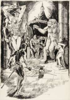 Reed Crandall John Carter of Mars Hardcover Interior Illustration Original Art (Canaveral Press, 1964).