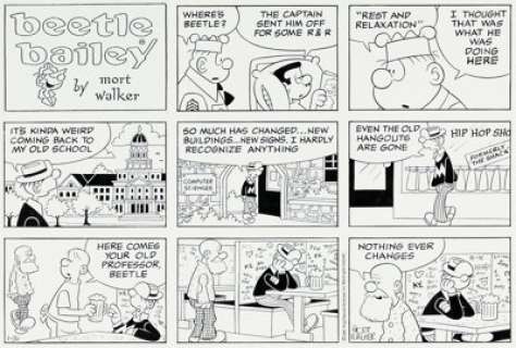 Mort Walker Beetle Bailey Sunday Comic Strip Original Art dated 1-31-93 (King Features Syndicate, 1993). | Heritage