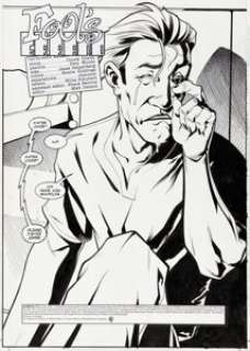 Pete Woods and Jesse Delperdang Robin #85 Title Splash Page 2 Original Art (DC, 2001).