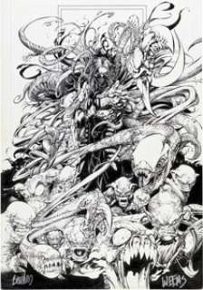 Joe Benitez and Joe Weems The Darkness #17 Splash Page 18 Original Art (Image, 1998).