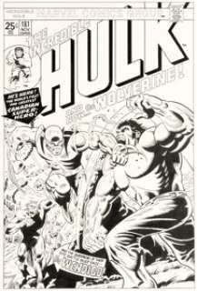 Herb Trimpe The Incredible Hulk #181 Cover Re-Creation Illustration Original Art (c. 1995).