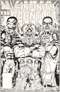 Ron Lim and George Pérez The Infinity Gauntlet #5 Cover Original Art (Marvel, 1991). | Heritage