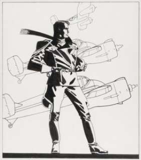 Howard Chaykin Blackhawk #1 Title Page Illustration Original Art (DC, 1988).