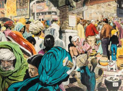 Doug Wildey Jonny Quest Classics #2 Wraparound Cover Painting Original Art (Comico, 1987).