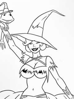 Roberto Baldazzini | Roberto Baldazzini - Illustrazione originale a inchiostro “Beba Halloween” | Catawiki