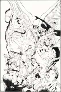Ian Churchill and Norm Rapmund Justice League of America #15 Cover Original Art (DC, 2007).