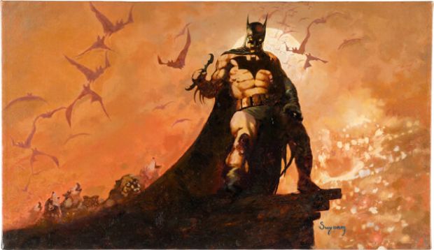 Arthur Suydam "Batman Moonwalk" Painting Original Art (c. 2005).