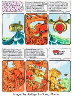 Vaughn Bodé Cavalier Magazine #v22#8 "Giant Killers" Complete 1-Page Story Original Art (DuGent, 1972).