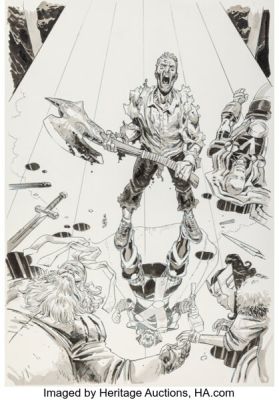 Nic Klein Thor #14 (740) Variant Cover and Complete 20-Page Story Original Art (Marvel, 2021). (Total: 20 Original Art)