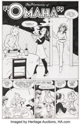 Reed Waller The Collected Omaha #4 Story Page 1 Original Art (Kitchen Sink Press, 1990).
