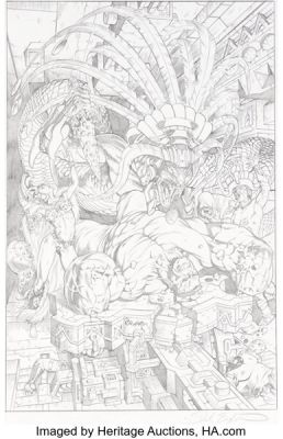 Dale Eaglesham Hulk #56 Red Hulk Cover Pencils Original Art (Marvel, 2012).