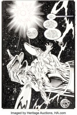 Tom Grindberg and Bill Anderson Silver Surfer #102 Splash Page 15 Original Art (Marvel, 1995).