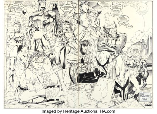Jim Lee and Scott Williams X-Men #11 Double Splash Page 15-16 Original Art (Marvel, 1992). (Total: 2 Original Art) | Heritage