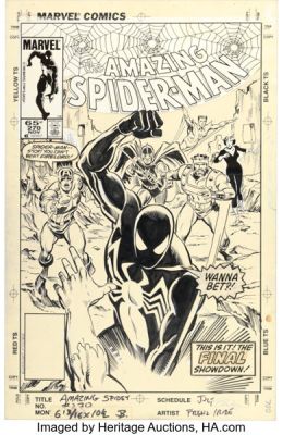 Ron Frenz and Joe Rubinstein The Amazing Spider-Man #270 Black Costume Cover Original Art (Marvel, 1985). | Heritage