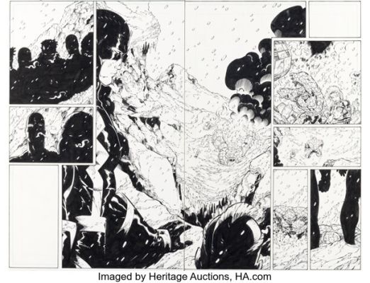 Brett Booth and Tom McWeeney Fantastic Four #8 Double Page Spread 20-21 Original Art (Marvel, 1997). (Total: 2 Original Art)