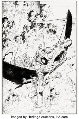 Joe Madureira and Tom McWeeney Battle Chasers #3 Story Page 9 Original Art (Image/Cliffhanger!, 1998).