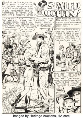 John Celardo The Unseen #11 "The Sealed Coffin" Complete 8-Page Story Original Art (Pines/Standard, 1953). (Total: 8 Original Art)