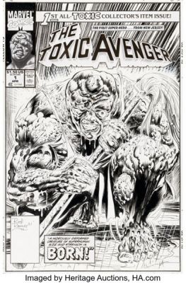 Rodney Ramos and Armando Gil Toxic Avenger #1 Cover Original Art (Marvel, 1991)