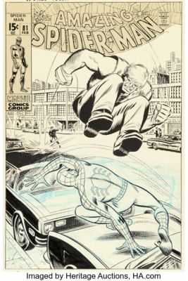 John Romita Sr. The Amazing Spider-Man #81 Unpublished Cover Original Art (Marvel, 1970). | Heritage