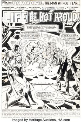 Don Heck and Sal Trapani Daredevil #106 Black Widow and Moondragon Splash Page 1 Original Art (Marvel, 1973).