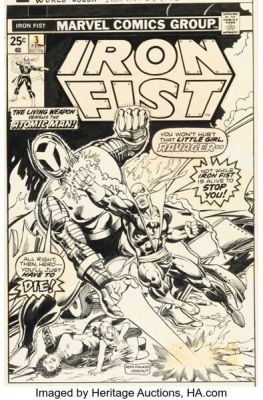 Keith Pollard and Klaus Janson Iron Fist #3 Cover Original Art (Marvel, 1976).