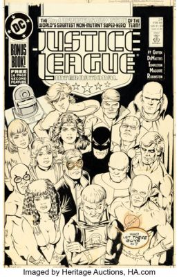 Kevin Maguire and Joe Rubinstein Justice League International #24 Cover Original Art (DC, 1989). | Heritage