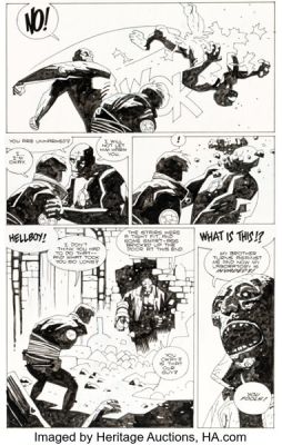 Mike Mignola Hellboy: Almost Colossus #2 Story Page 7 Original Art (Dark Horse, 1997). | Heritage