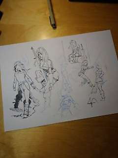 Pellet, Philippe - Pellet, Philippe - Dessin original - Recherche de personnages - Les Forêts d‘Opale - Tara