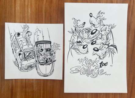 Vleeschouwer, Willem | Vleeschouwer, Willem - 2x Originele tekening - Losbladig | Catawiki