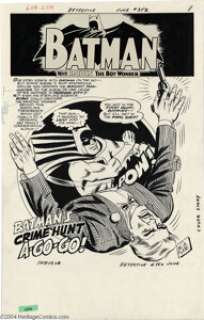 Sheldon Moldoff and Joe Giella - Detective Comics #352, page 1 Original Art (DC, 1966). A roundhouse right from the -
