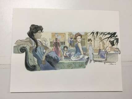 D. Etien | Les Quatre de Baker Street - Le boudoir - Dessin original pour le HS Le Monde des Quatre de Baker Street - (2013) | Catawiki