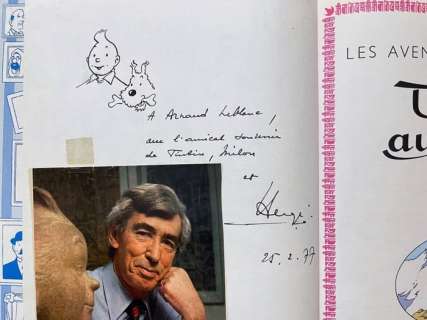 Tintin T20 - Tintin au Tibet (B42) - C + Avec dédicace de Hergé + photo - Réédition - (1975) | Catawiki
