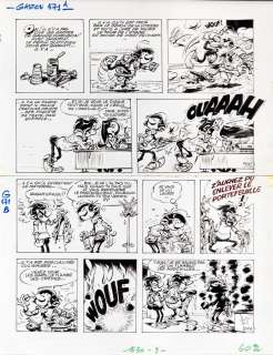 Franquin | Gaston, planche-gag n°571 publiée dans le… | Millon