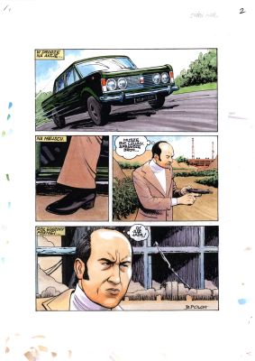 Bogusław Polch | Porucznik Kuna. Kryptonim „Oxygen”, strona 2 (komplet – tusz i kolor) | Galeria Komiksu