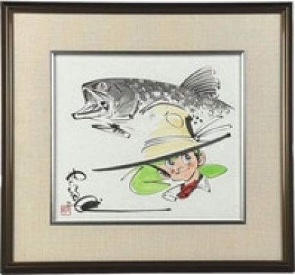 Takao Yaguchi hand written color shikishi "Tsurikichi Sanpei" | Mandarake (Big Web)