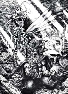 Sergi Domenech - Dessin original à l’encre - Thor vs. Hela - Original Ink Drawing - 65 x 46 cm - Hand Signed - Original Artwork | Catawiki