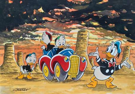 Julian Jordan - 1 Croquis en couleur - Donald Duck - "Lost!" | Catawiki