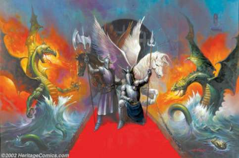 Ken Kelly - Original Painting, "Kingdom of The Knights" (undated). A masterful painting by one of the - | Heritage