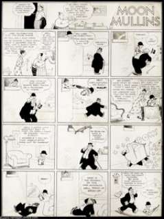 Frank Willard - Moon Mullins Sunday Original Comic Strip Art, 3-23-30 (Chicago Tribune, 1930). Moon Mullins -