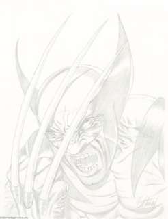 Greg Horn - Wolverine Sketch Original Art (2004).  The Man with the Claws shows off his dental work in this -